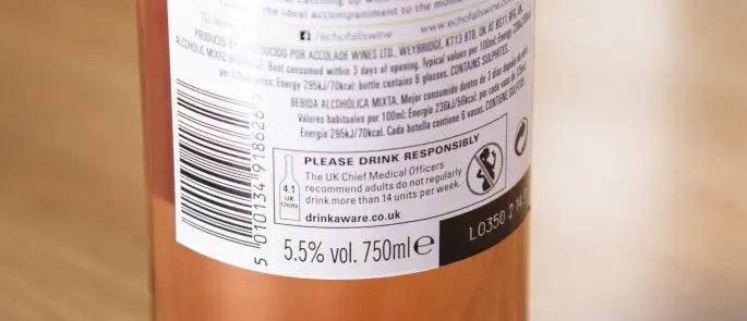 avisos nos rótulos de bebidas alcoólicas